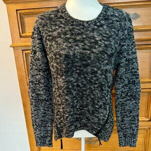 Michael Stars Cotton and Leather Sweater with Zippers